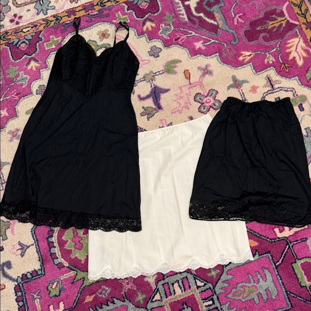 Lot of 3 vintage slips no labels